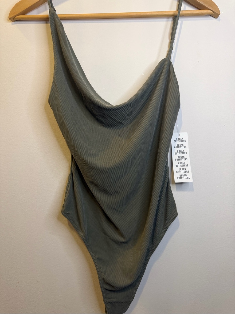 NWT- Urban Outfitters Olive Green Cowl Neck Going Out Bodysuit